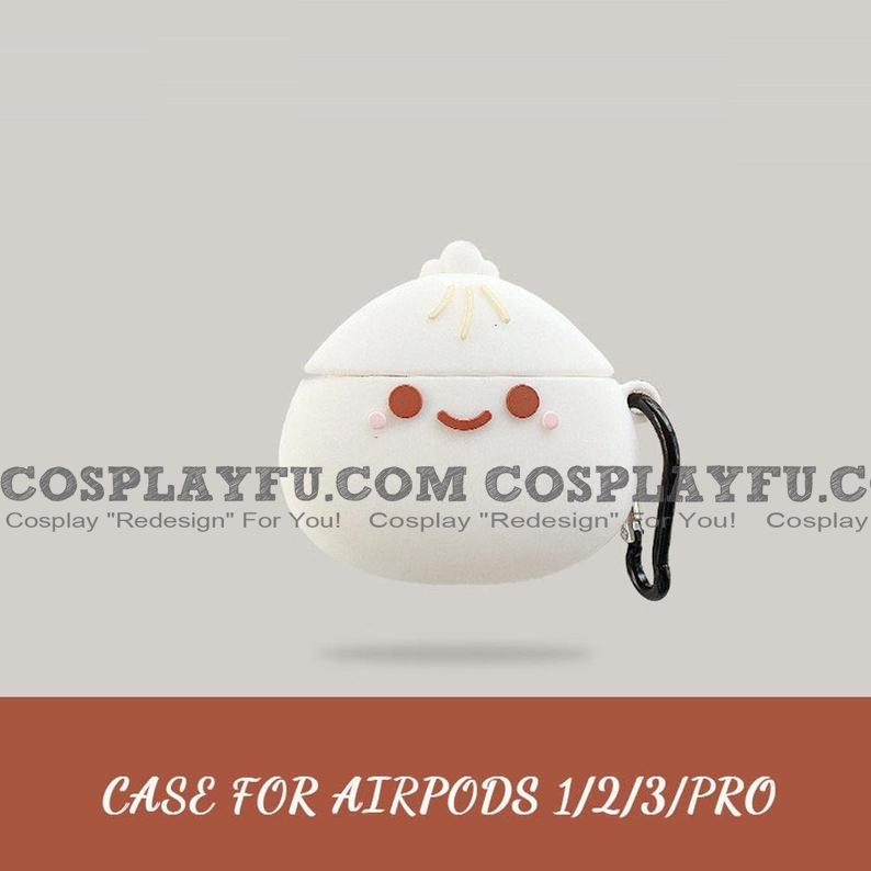 Cute 화이트 Emoji Bun | Airpod Case | Silicone Case for Apple AirPods 1, 2, Pro, 3, Pro 2 코스프레